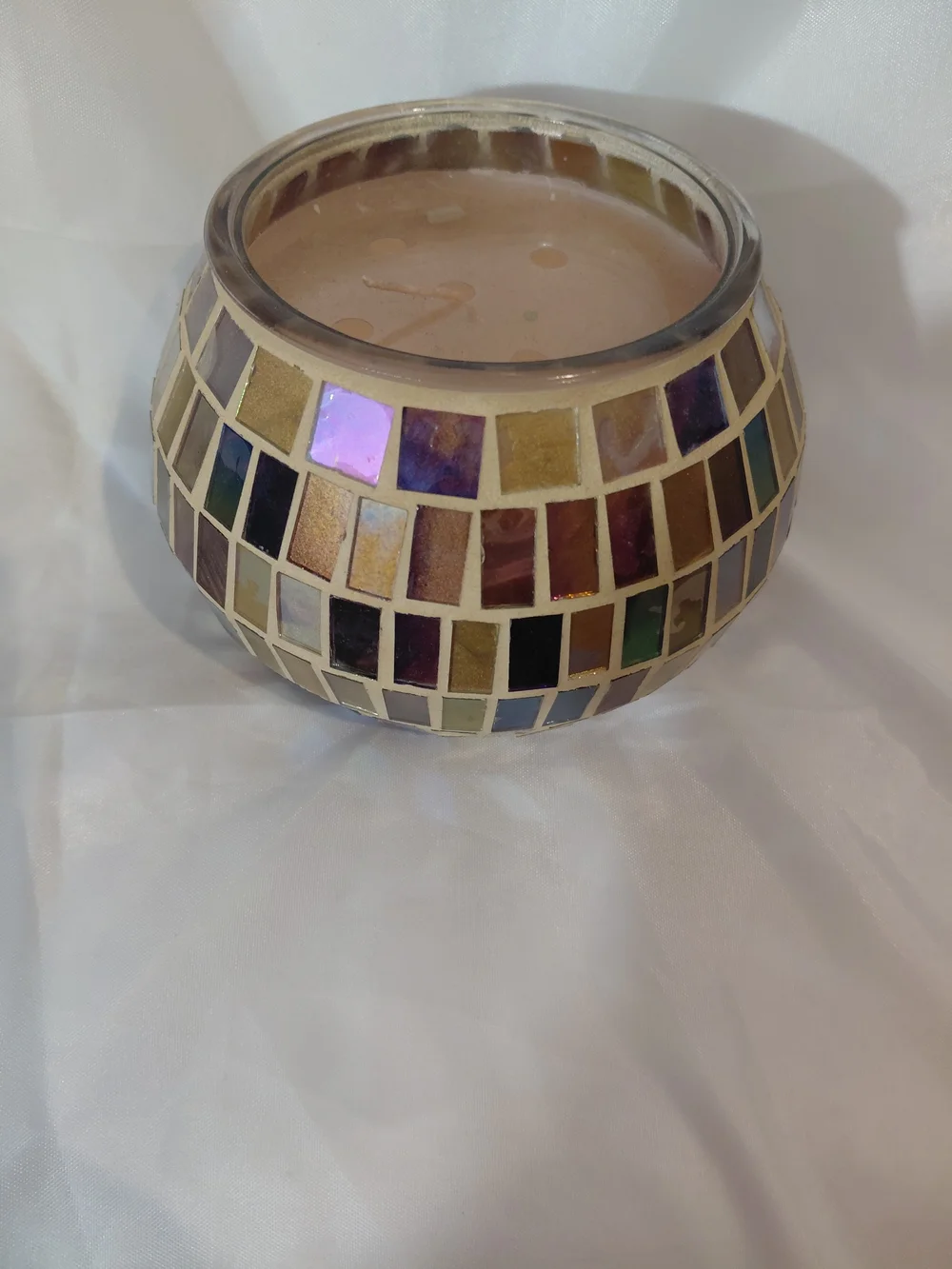 jcpenney Mosaic Glass Candle Holder - Gold and Multicolor Tiles